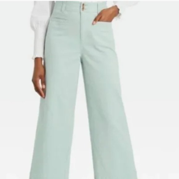 NEW A New Day High Rise Cropped Wide Leg Pants Size 8 - Picture 2 of 10